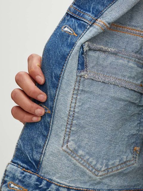 Moschino Jeans kurtka jeansowa damska kolor niebieski przejściowa 0501.8221