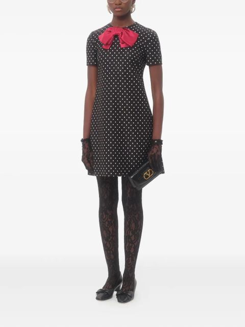 Valentino Garavani Plusdepois-print Supergran mini dress - Black