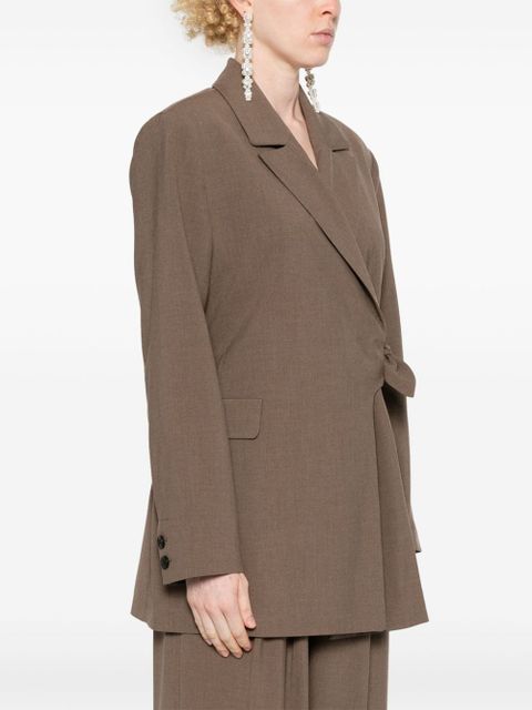 GANNI knot-belt wrap blazer - Brown - zdjęcie produktu nr 2