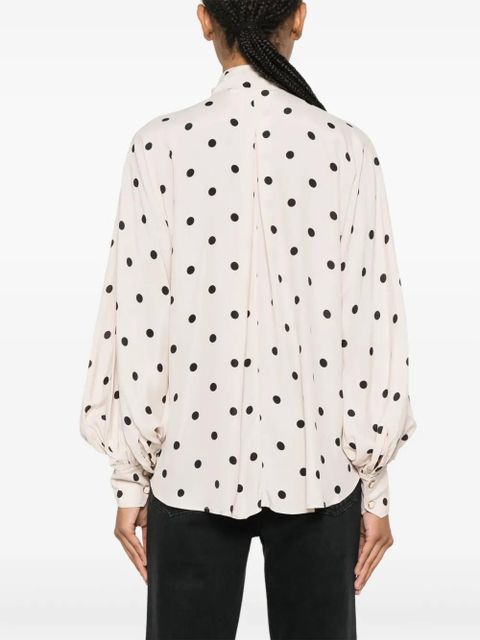 ZIMMERMANN Batwing polka dot-print shirt - Neutrals
