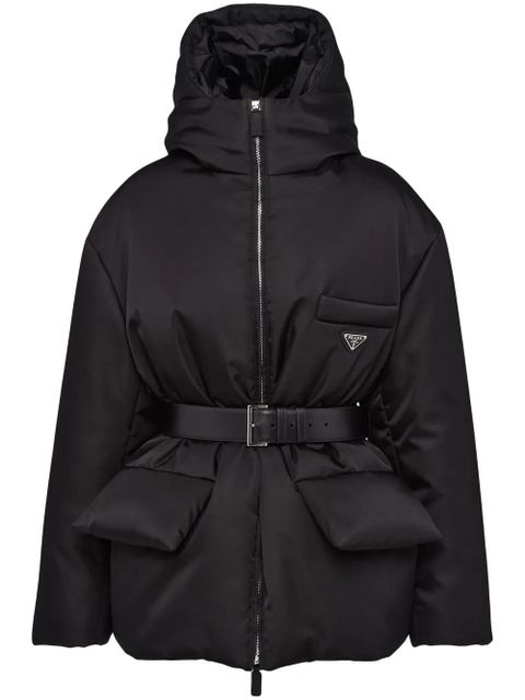 Prada Re-Nylon hooded down jacket - Black - zdjęcie produktu nr 1