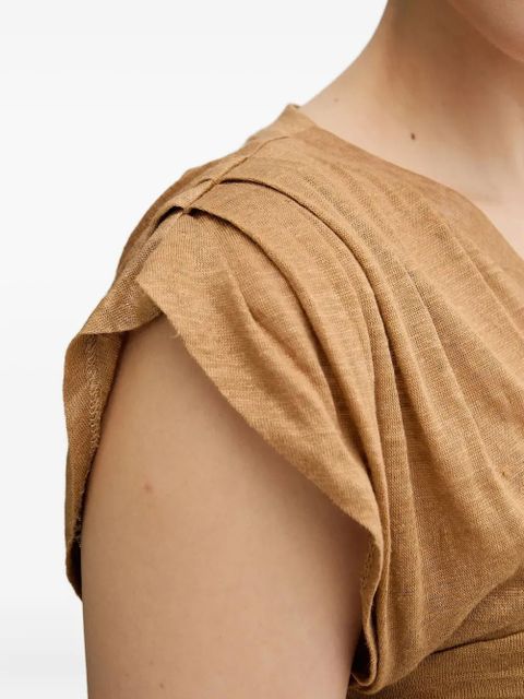 PINKO draped V-neck top - Neutrals