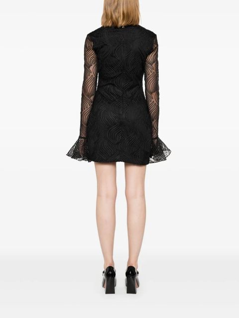 ROTATE BIRGER CHRISTENSEN shiny flounce mini dress - Black - zdjęcie produktu nr 2