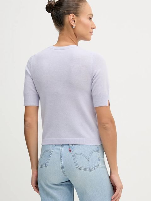 United Colors of Benetton sweter damski kolor fioletowy lekki 1002D10D2 - zdjęcie produktu nr 2