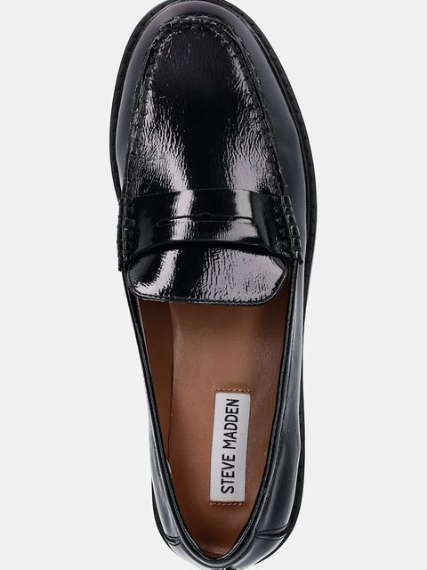 Steve Madden mokasyny skórzane Adison damskie kolor czarny na płaskim obcasie 11004736