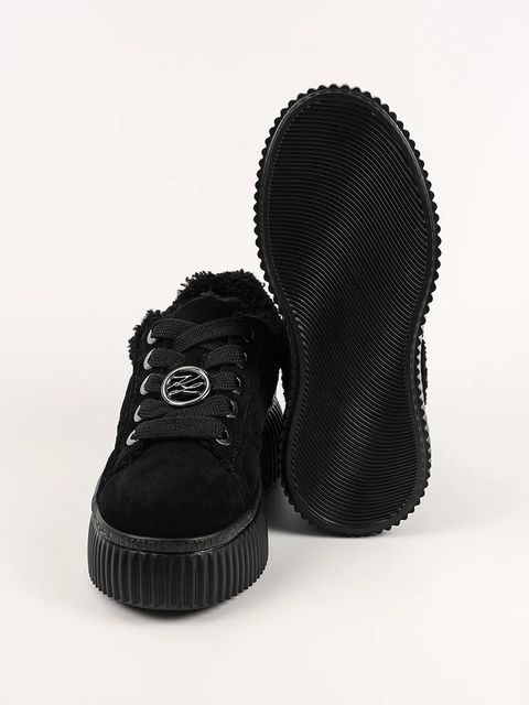 Karl Lagerfeld sneakersy skórzane KREEPER LO damskie kolor czarny KL42312