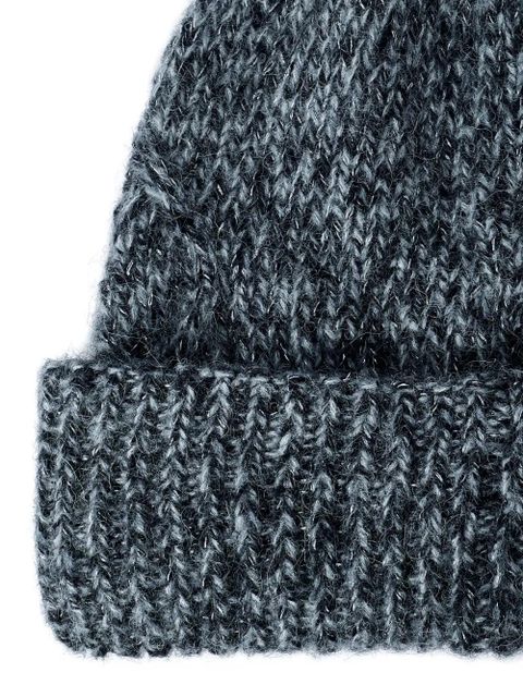 Moncler logo motif beanie hat - Grey