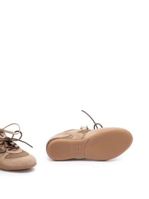 Miu Miu Gymnasium lace-up sneakers - Neutrals