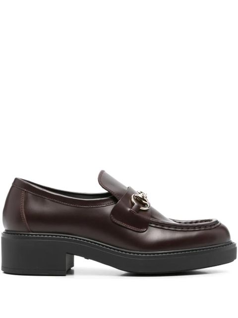 Gucci 45mm horsebit-detail leather loafers - Red - zdjęcie produktu nr 1