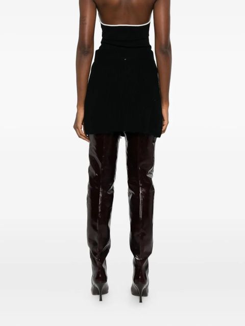 Sportmax ribbed zip-front mini skirt - Black