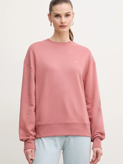 Calvin Klein bluza bawełniana damska kolor różowy gładka K20K208092 - zdjęcie produktu nr 1