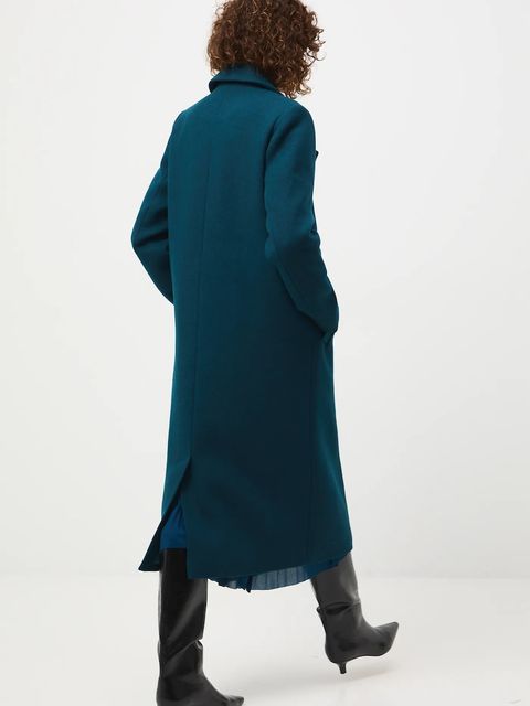 Medicine płaszcz z domieszką wełny damski kolor zielony