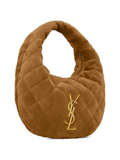 Saint Laurent Icarino suede shoulder bag - Brown