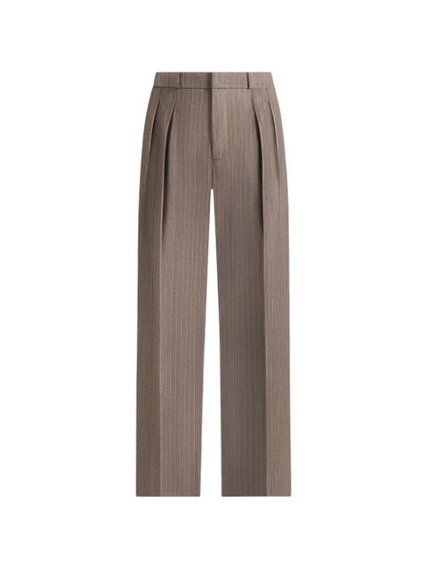 Manière De Voir Julie pinstripe-print pleated tailored trousers - Brown - zdjęcie produktu nr 1