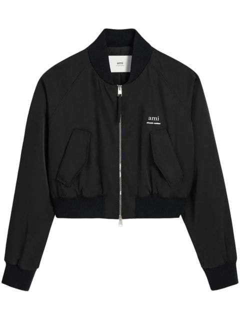 AMI Paris logo-lettering bomber jacket - Black - zdjęcie produktu nr 1