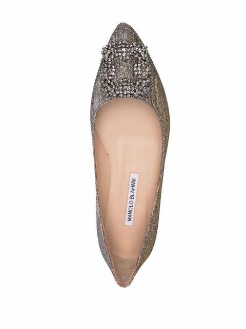Manolo Blahnik Hangisi ballerina shoes - Silver