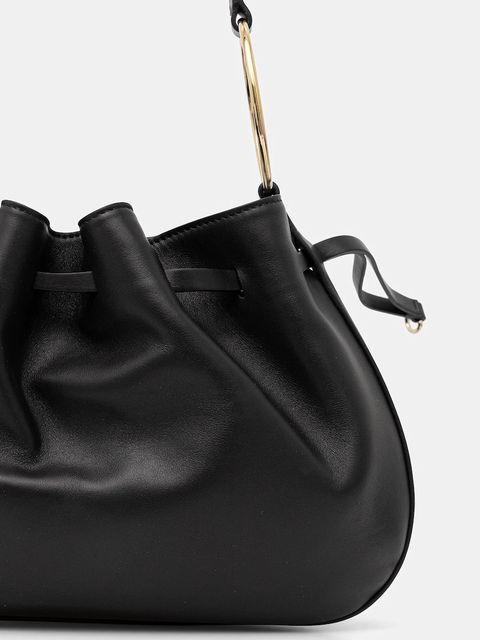 Liviana Conti torebka skórzana kolor czarny A5WA01 - zdjęcie produktu nr 2