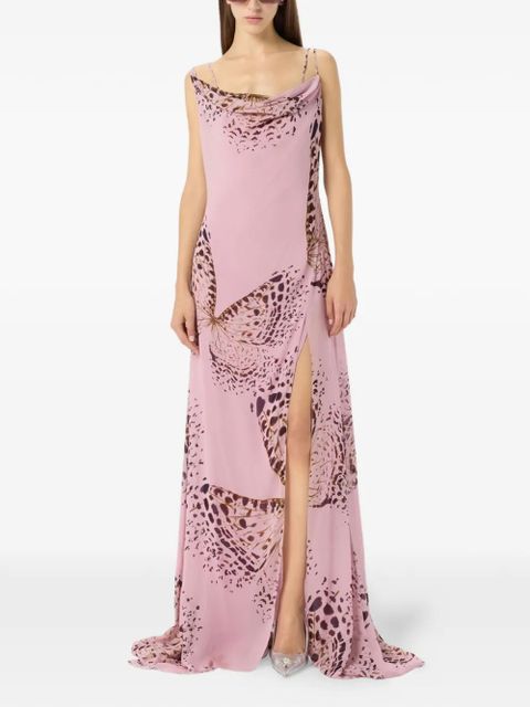 Blumarine butterfly-print maxi dress - Pink - zdjęcie produktu nr 2