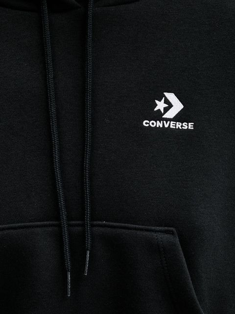 Converse bluza damska kolor czarny z kapturem gładka CVW5K527