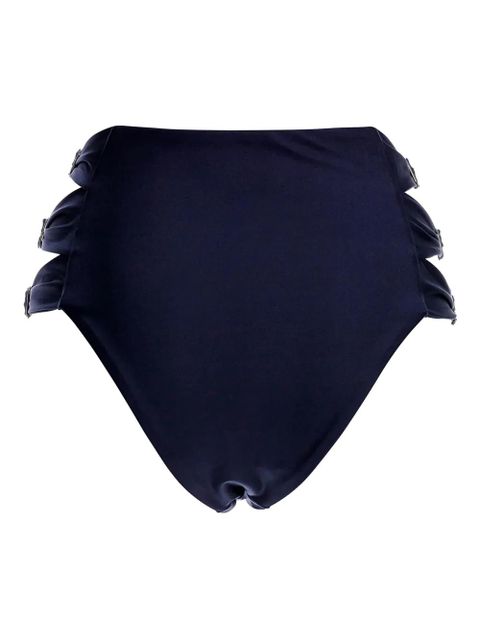 Agua By Agua Bendita embroidered high-waisted bikini bottoms - Blue - zdjęcie produktu nr 1