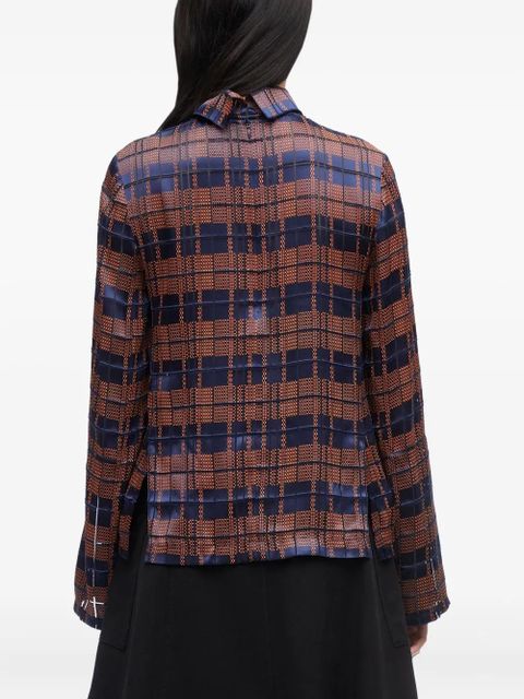 3.1 Phillip Lim Hester plaid high-neck blouse - Blue
