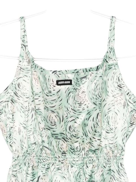 Miu Miu swirl-print dre - Green