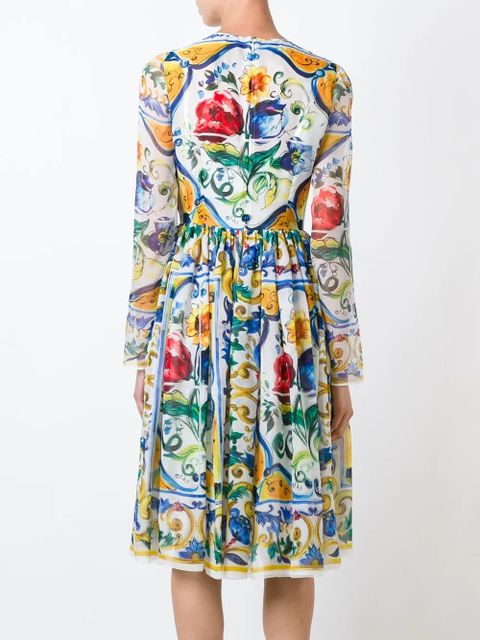 Dolce & Gabbana Majolica print brocade dress - Multicolour