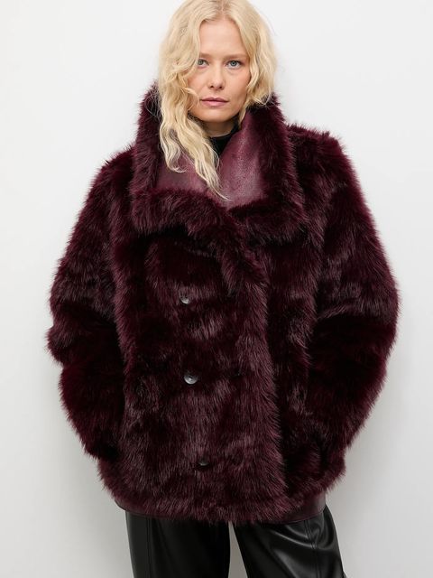 Answear.LAB płaszcz kolor bordowy