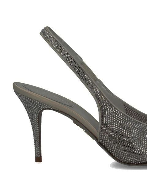 René Caovilla Jinny crystal-embellished slingback pumps - Silver