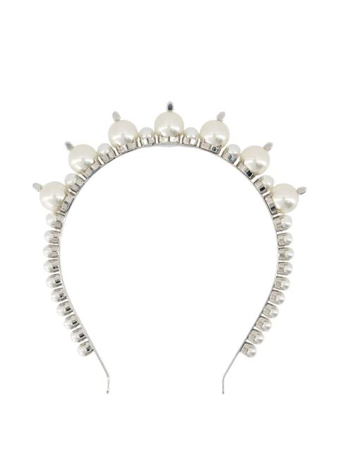 Simone Rocha crystal pearl tiara hairband - Silver - zdjęcie produktu nr 1
