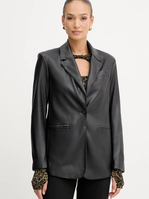 Silvian Heach marynarka QUILES kolor czarny jednorzędowa gładka GPA25304GC - zdjęcie produktu nr 1