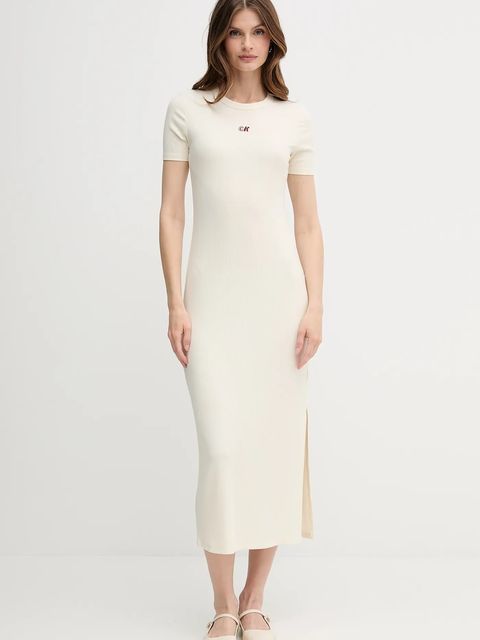 Calvin Klein Jeans sukienka kolor beżowy maxi prosta LV044C902G - zdjęcie produktu nr 1