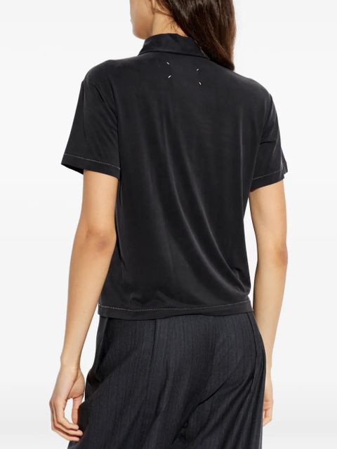 Maison Margiela button short-sleeve polo top - Black