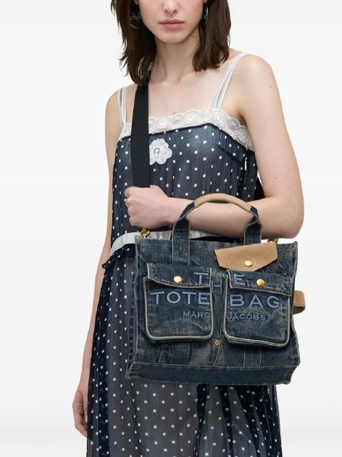 Marc Jacobs medium The Denim suede-pocket tote bag - Blue - zdjęcie produktu nr 2