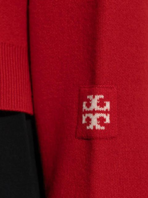 Tory Burch logo-embroidered knitted hoodie