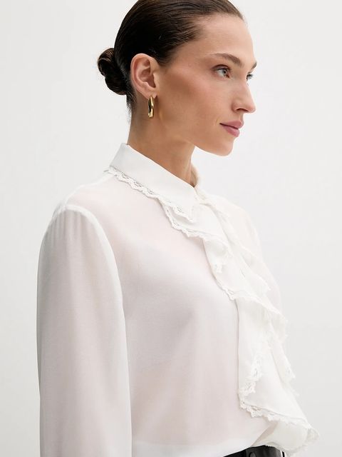 Bardot koszula damska kolor beżowy relaxed z kołnierzykiem klasycznym 59945TB