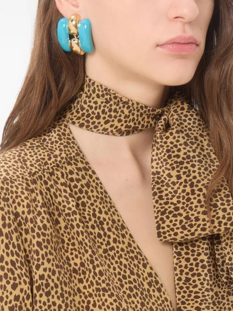 Valentino Garavani Pas Plus metal and enamel earrings - Gold - zdjęcie produktu nr 2