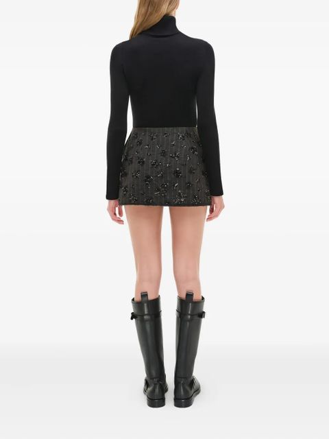 Simkhai striped embellished mini skirt - Grey