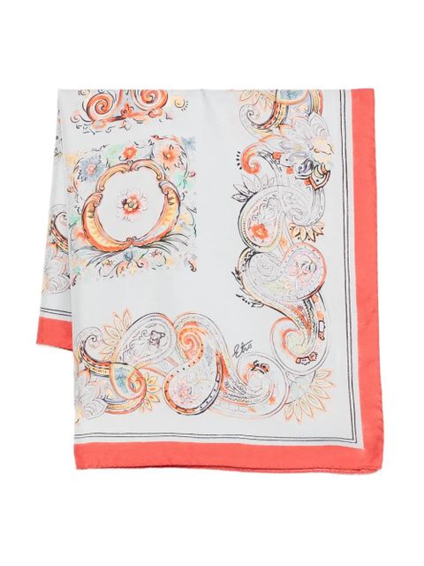 ETRO paisley-print border scarf - Grey