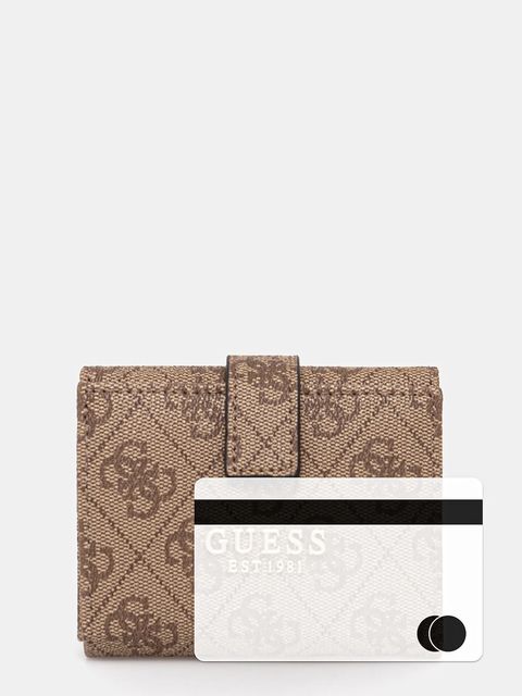 Guess portfel LAUREL damski kolor beżowy SWSG74 59138