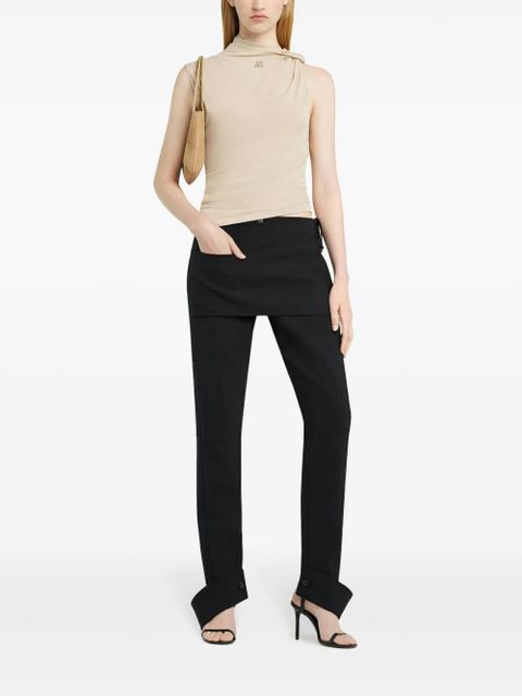 Courrèges draped top - Neutrals - zdjęcie produktu nr 2