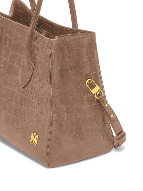 AMIRI 40 croc-effect suede tote bag - Brown