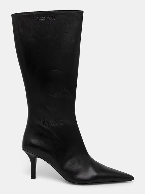 Patrizia Pepe kozaki skórzane damskie kolor czarny na szpilce 8Y0131 L166 K103 - zdjęcie produktu nr 2