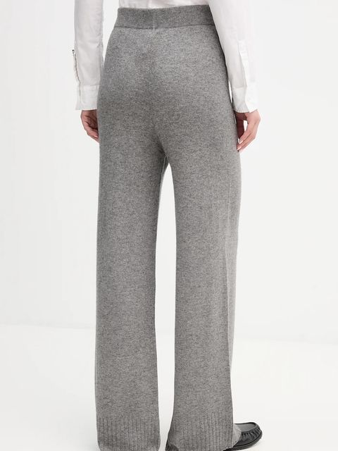 United Colors of Benetton spodnie z dodatkiem wełny damskie kolor szary szerokie high waist 102HDF00Z