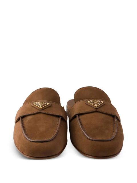 Prada leather mules - Brown