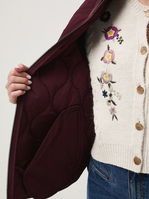 Medicine kurtka damska kolor bordowy przejściowa oversize