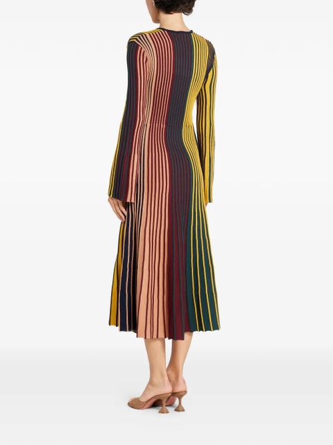Simon Miller Celia striped long-sleeve midi dress - Brown - zdjęcie produktu nr 2