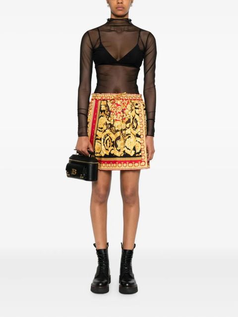 Versace Barocco-print pleated mini skirt - Black - zdjęcie produktu nr 2