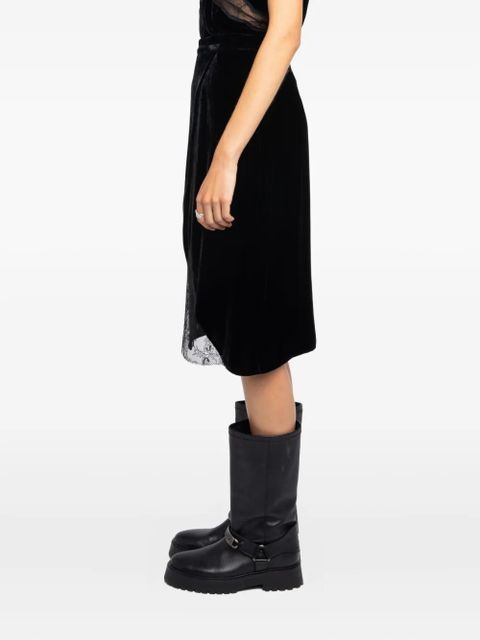 Zadig&Voltaire Julen velvet lace skirt - Black