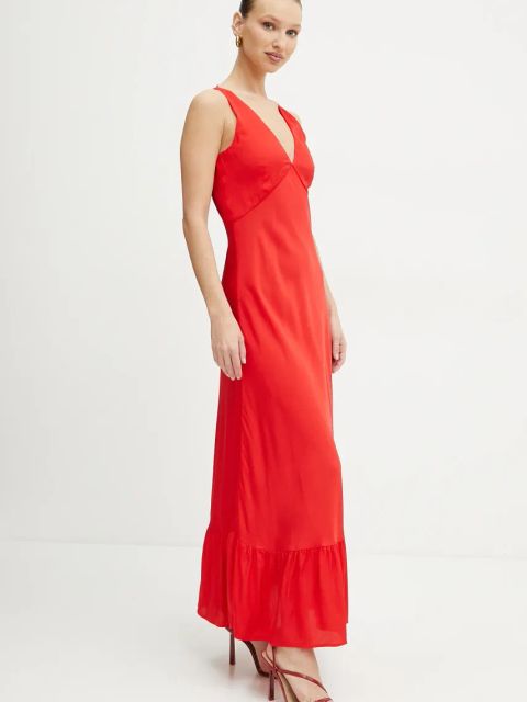 Twinset sukienka kolor czerwony maxi rozkloszowana 251TT2191